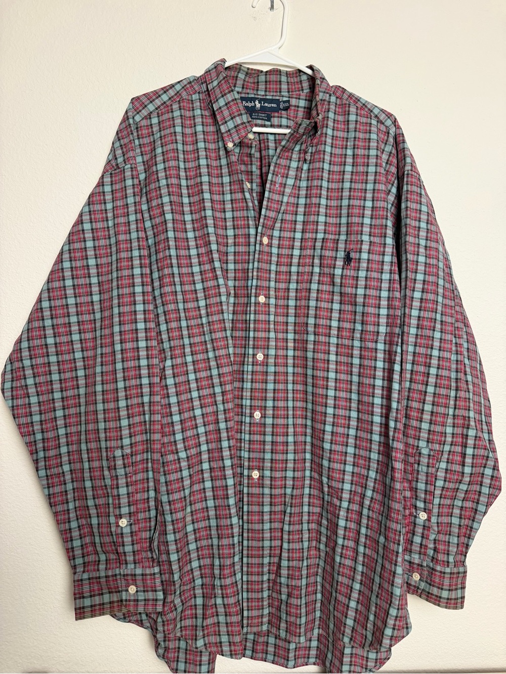 Ralph Lauren Plaid Button-Down big shirt Shirt - Red & Teal 3xl